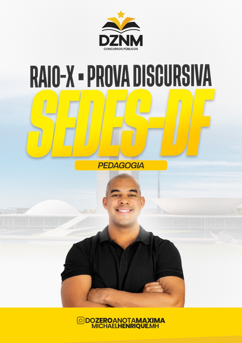 Capa do material Raio-X da Prova Discursiva SEDES-DF Pedagogia
